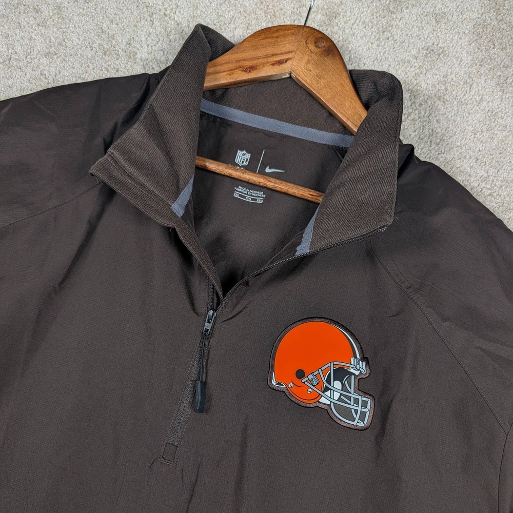 Cleveland Browns Jacket Mens 2XL Brown NFL Football Nike On Field Pullover